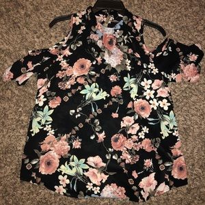 - Off the shoulder floral business top